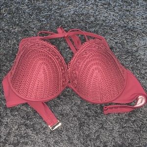 Mauve-Pink Crochet Bikini Top